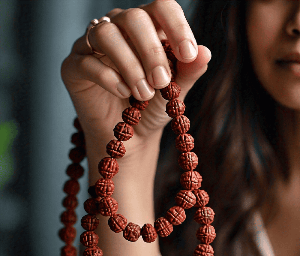 Rudraksha beads are believed to interact with the human aura and energy field.